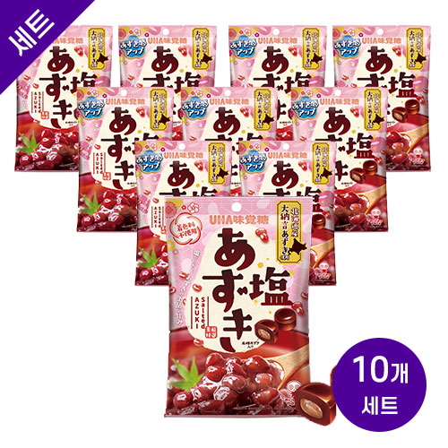 UHA미각당 캔디 소금 팥맛 사탕 109g X10개세트