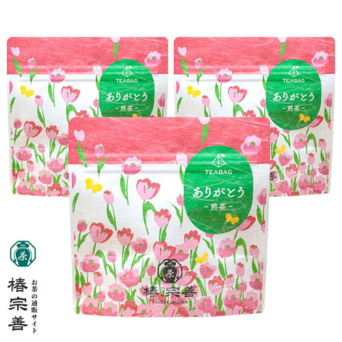 일본 츠바키소젠 감사합니다 부드러운 단맛의 일본 녹차 티백 3g 1종 3개세트