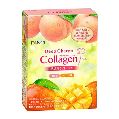 FANCL 판클 딥차지 콜라겐 스틱 젤리 10일분 백도&망고 맛 (20g×10개입) 